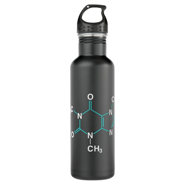 Caffeine Molecule - Funny Coffee Chemistry Pullove 710 Ml Water Bottle (Front)