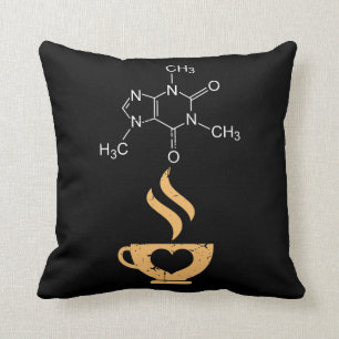 Caffeine Molecule Gift Coffee Lover Science Nerds Cushion