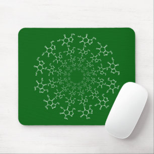 Caffeine Molecule Green Mouse Pad
