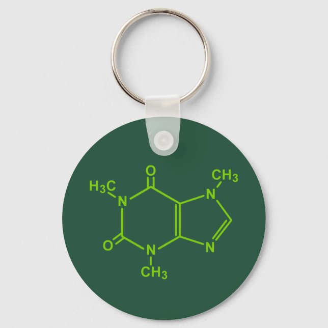 Caffeine Molecule Key Ring (Front)
