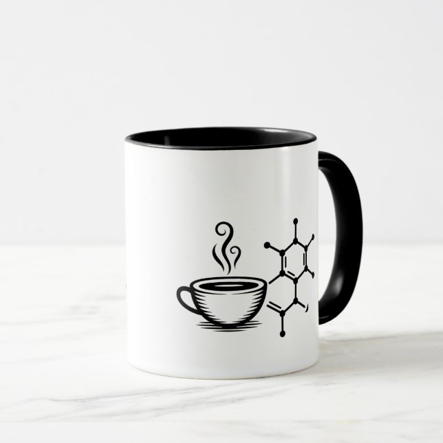 Caffeine Molecule Mug  Chemical Composition coffee (Front Right)