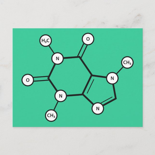 caffeine molecule postcard (Front)