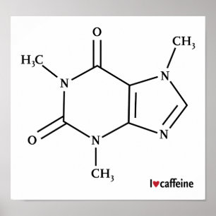 Caffeine molecule Poster