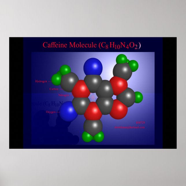 Caffeine Molecule (print) Poster (Front)