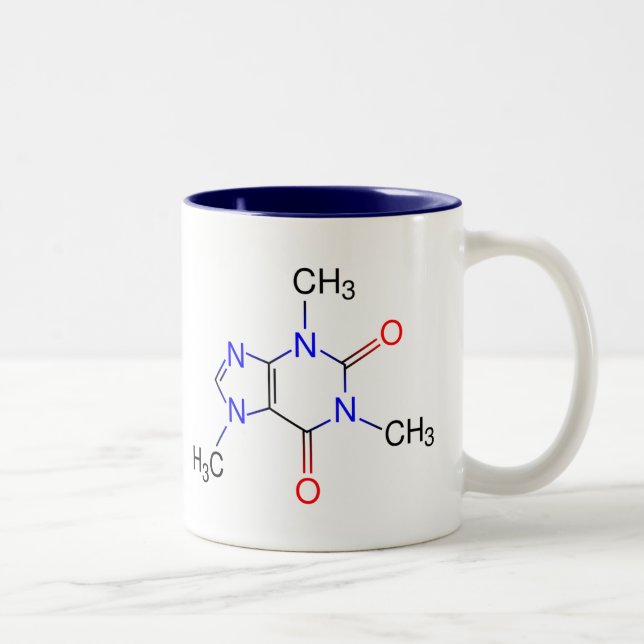 Caffeine Molecule Two-Tone Coffee Mug (Right)