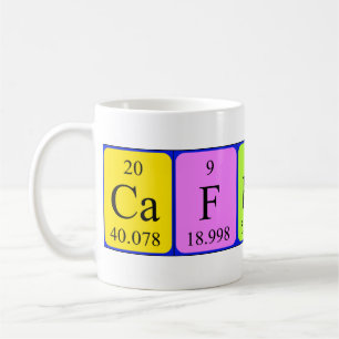 Caffeine periodic table mug