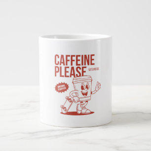 Caffeine Please – Funny Coffee Lover Tee Large Coffee Mug