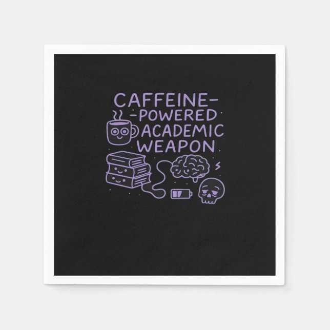 Caffeine-Powered Academic Weapon Classic Napkin (Front)