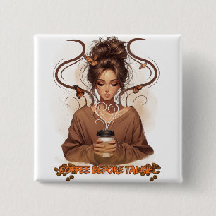 Caffeine Queen 15 Cm Square Badge