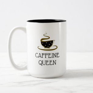 Caffeine Queen Coffee Lover Two-Tone Coffee Mug