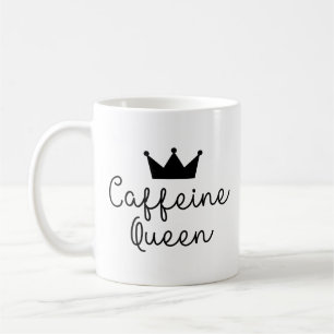 Caffeine Queen Crown Minimal Minimalist Cute Coffee Mug
