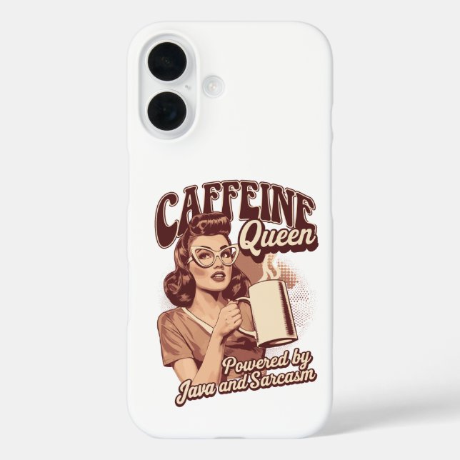 Caffeine Queen – Java & Sarcasm Retro Design Case-Mate iPhone Case (Back)