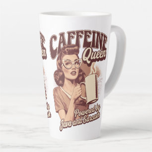 Caffeine Queen – Java & Sarcasm Retro Design Latte Mug