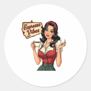 Caffeine Queen: Sip, Slay, Repeat Classic Round Sticker