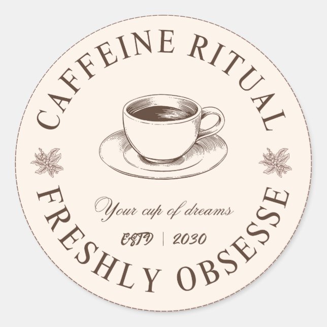 Caffeine Ritual Coffee Cup Sticker (Front)