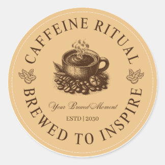 Caffeine Ritual Coffee Cup Sticker Brewed to Inspi