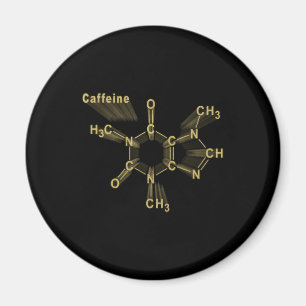 Caffeine Structural chemical formula gold Magnet