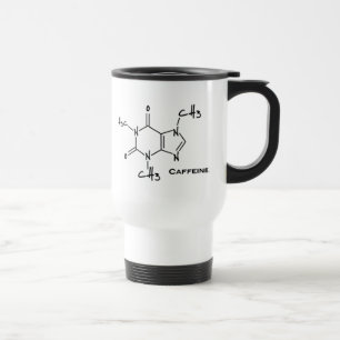 Caffiene molecule (chemical structure) travel mug