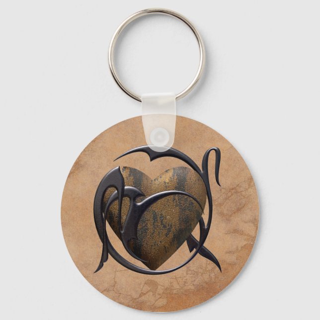 Caged Heart Key Ring (Front)