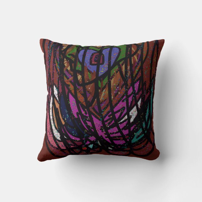 Caged Heart Throw Pillow (Back)