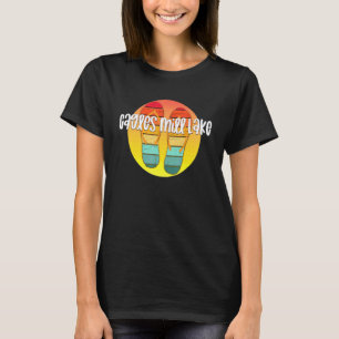 Cagles Mill Lake Indiana Retro Flipflop Sunset Gra T-Shirt