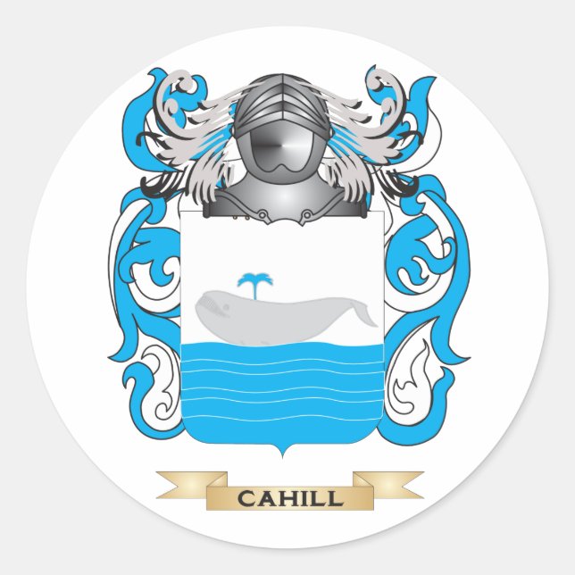 Cahill Coat of Arms (Family Crest) Classic Round Sticker (Front)