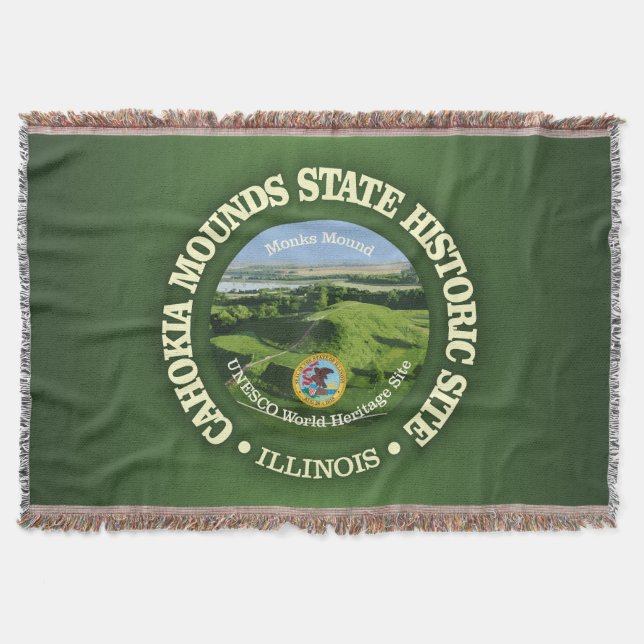 Cahokia Mounds SHS Throw Blanket (Front)