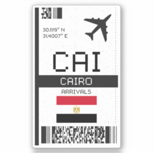 CAI Cairo Boarding Pass - Egypt Travel