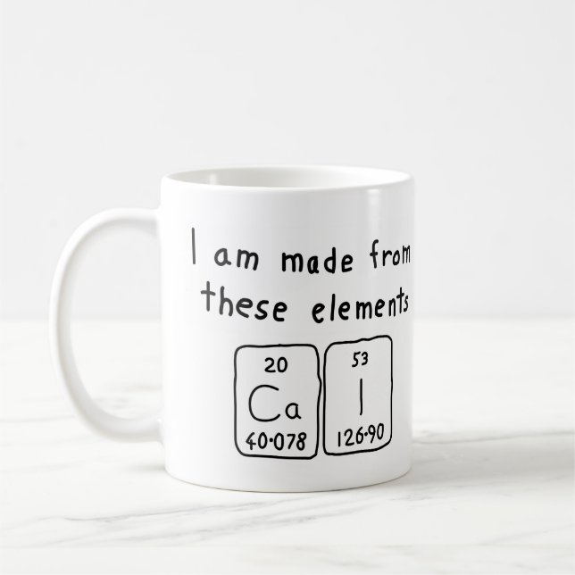 Cai periodic table name mug (Left)