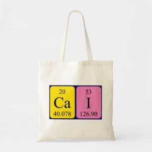 Cai periodic table name tote bag