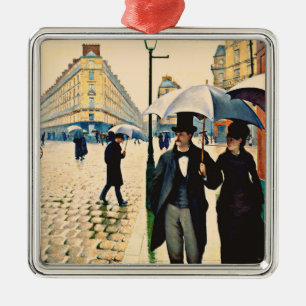 Caillebotte - Paris on a Rainy Day, Metal Ornament