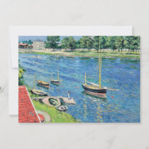Caillebotte - Seine at Argenteuil, Boats at anchor Invitation