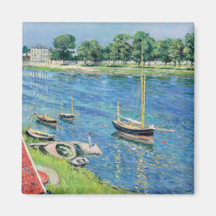 Caillebotte - Seine at Argenteuil, Boats at anchor Magnet