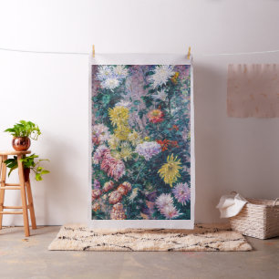 Caillebotte - White and Yellow Chrysanthemums Fabric