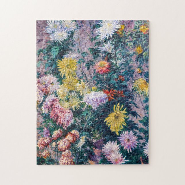 Caillebotte - White and Yellow Chrysanthemums Jigsaw Puzzle (Vertical)