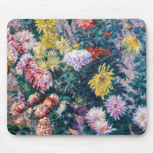 Caillebotte - White and Yellow Chrysanthemums Mouse Pad