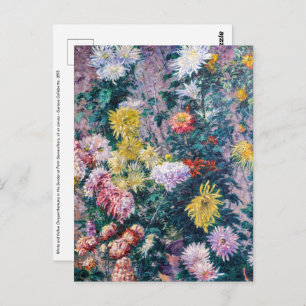Caillebotte - White and Yellow Chrysanthemums Postcard