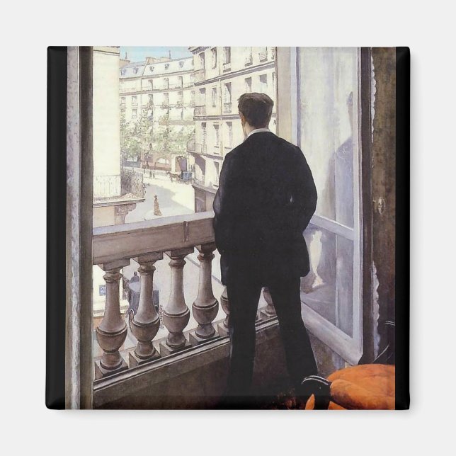 Caillebotte - Young Man at his Window, Magnet (Front)