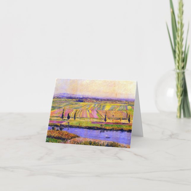 Caillebotte's La Plaine de Gennevilliers Note Card (Front)