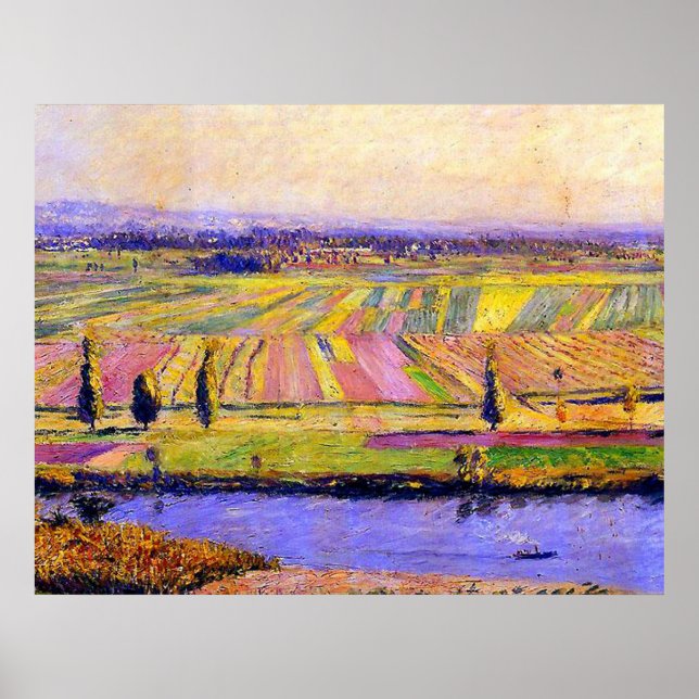 Caillebotte's La Plaine de Gennevilliers Poster (Front)