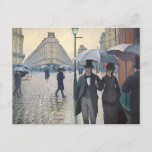 Caillebotte's Rue de Paris, temps de pluie Postcard