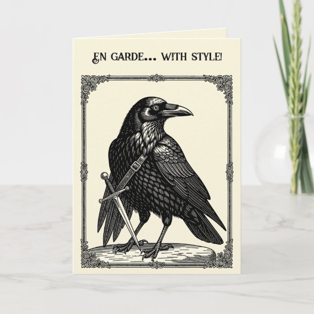 Caim Demonic Bird Fencing Flair Card (Front)