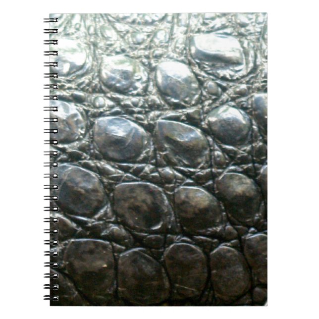 Caiman Crocodile Faux Alligator-Skin Design Notebook (Front)