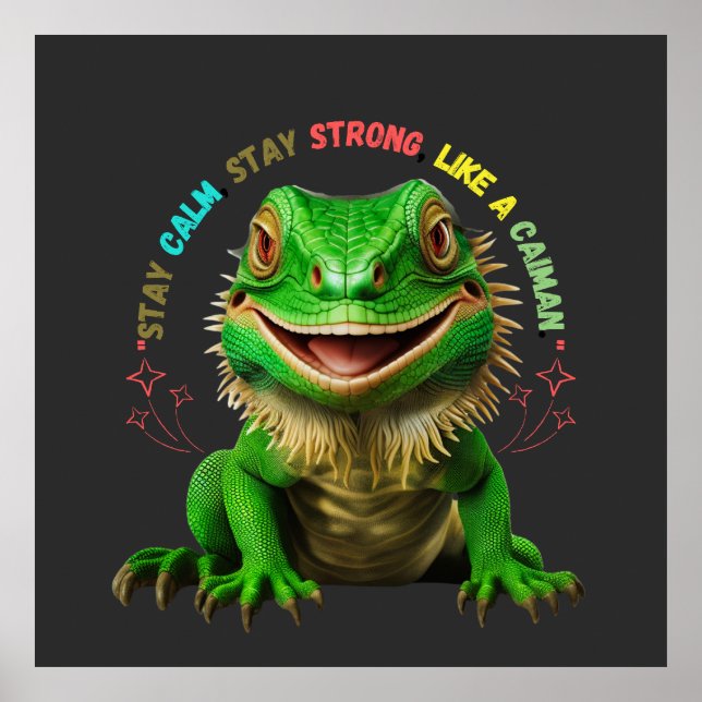 Caiman Poster – Stay Calm, Stay Strong (Front)