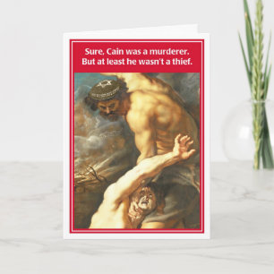Cain Abel Not Brother's Kippah Funny Birthday Card