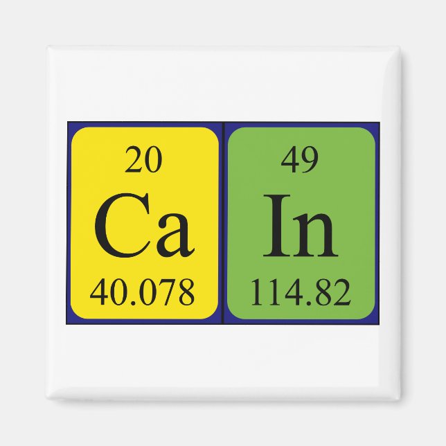 Cain periodic table name magnet (Front)