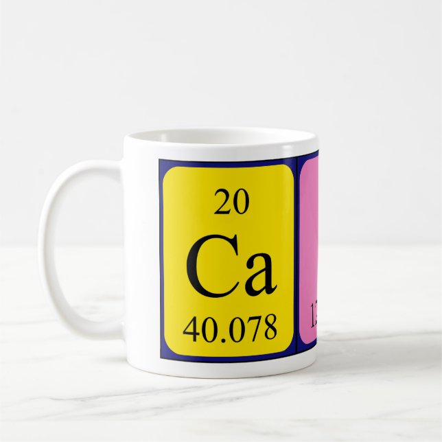Cain periodic table name mug (Left)