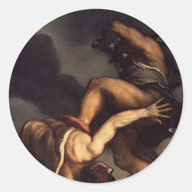 Cain Slaying Abel Classic Round Sticker (Front)