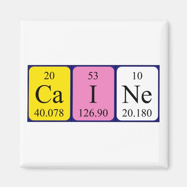 Caine periodic table name magnet (Front)