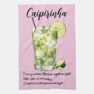 Caipirinha Cocktail Recipe Tea Towel